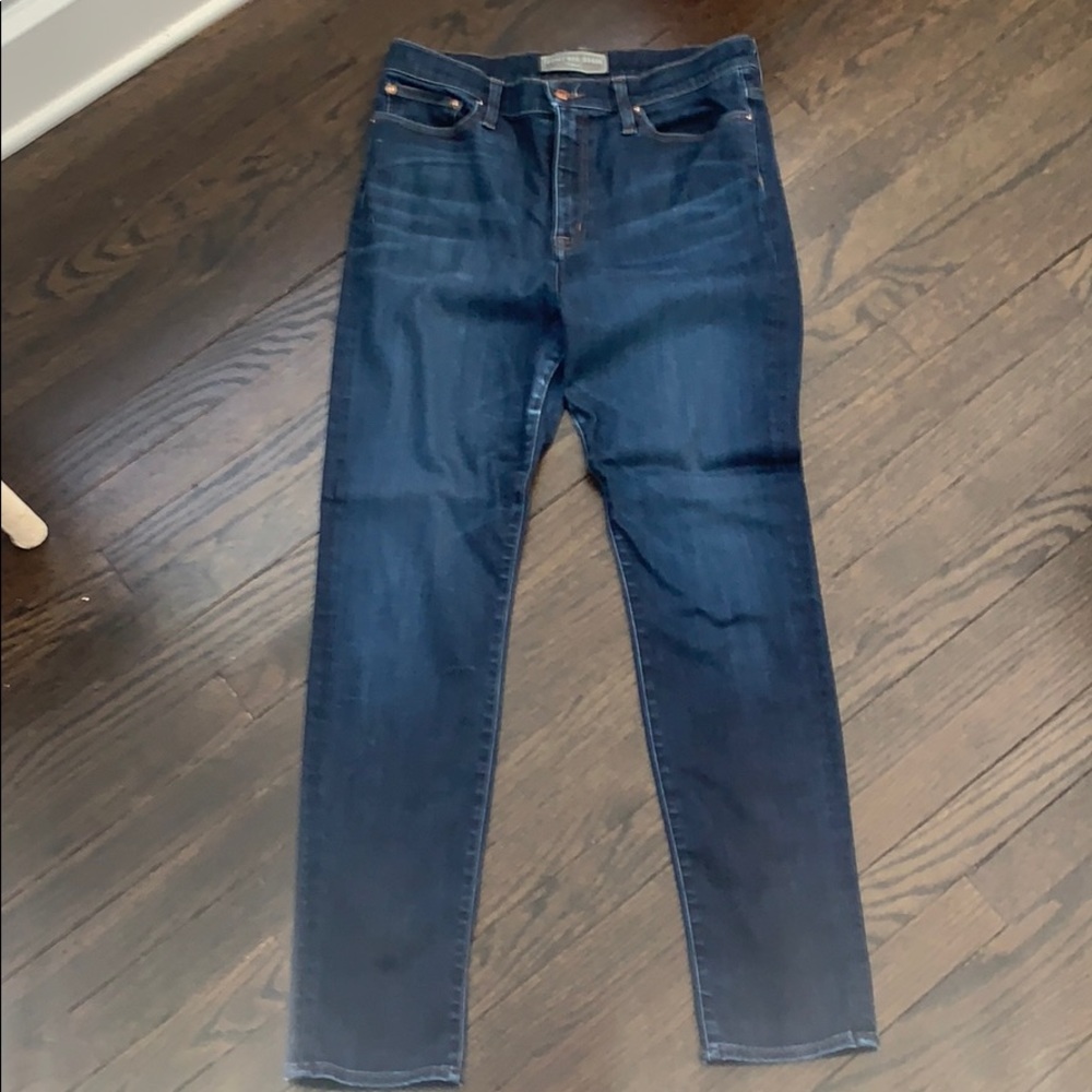 Straight leg dark denim jean